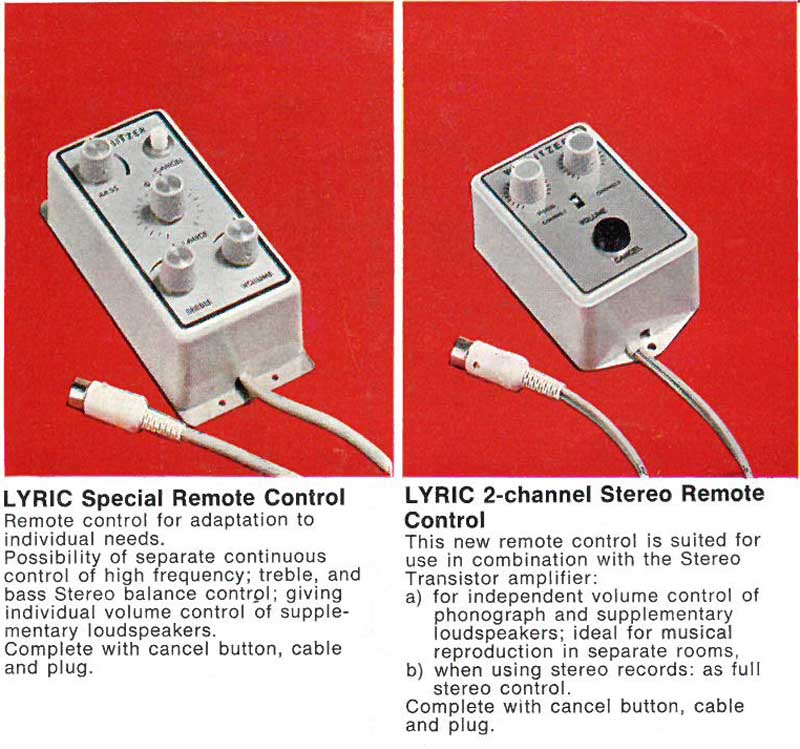 Remote Volume Control Fernregler Deutsche Wurlitzer Lyric Copyright