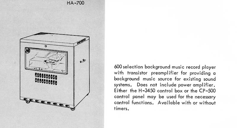AMI Rowe Background Music System HA-700