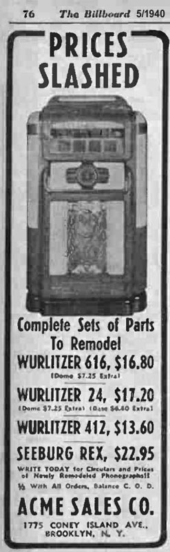 Wurlitzer 24 Acme sales Remodeled