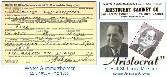 Walter Gummersheimer Aristocrat Cabinet Co.