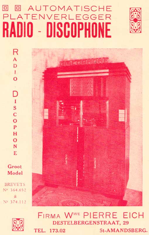 Radio Discophone Jukebox Phongraph Pierre Eich