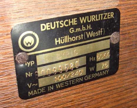 Lyric 1981 Deutsche Wurlitzer Musikbox Jukebox Phonograph