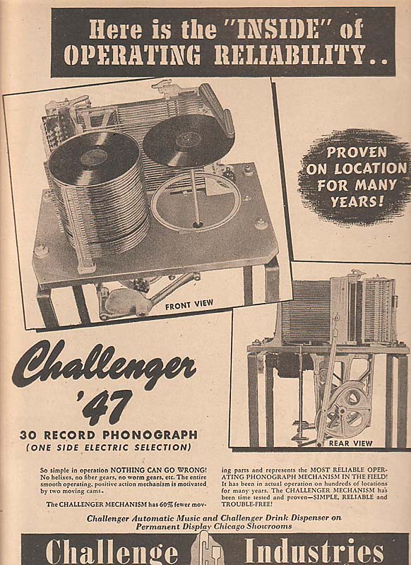Challenger Filben Phonograph Jukebox Musikbox
