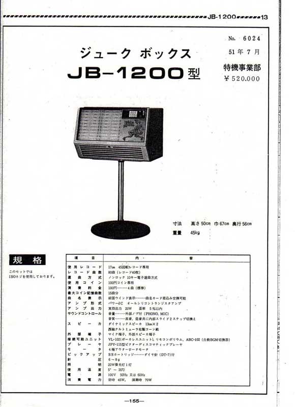 JVC Victor Jukebox JB-1200C Japan