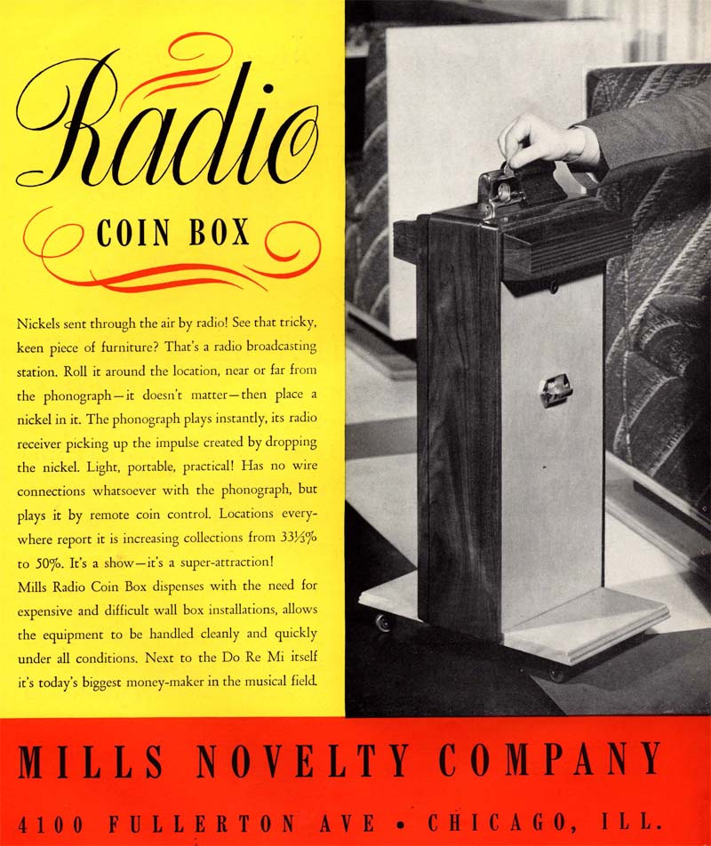 Mills 890 Radio Coin Box Wallbox Stroller