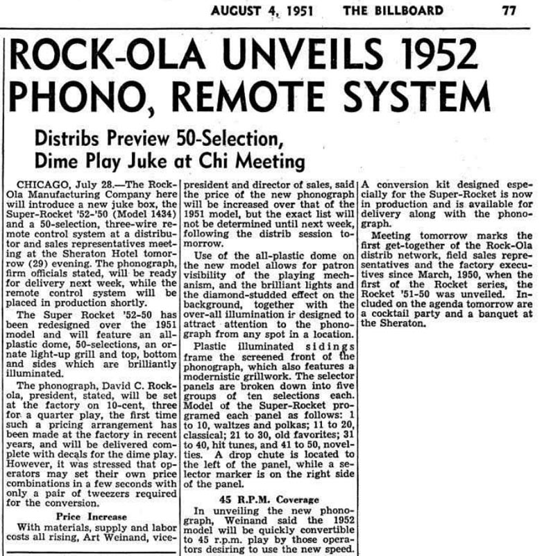 Rock-Ola Super Rocket