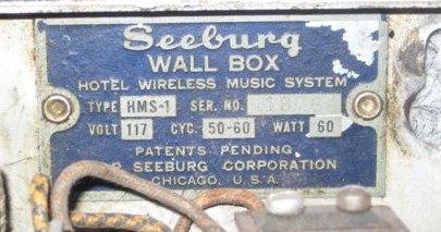 Seeburg HMS-1 Hotel Wireless Music System