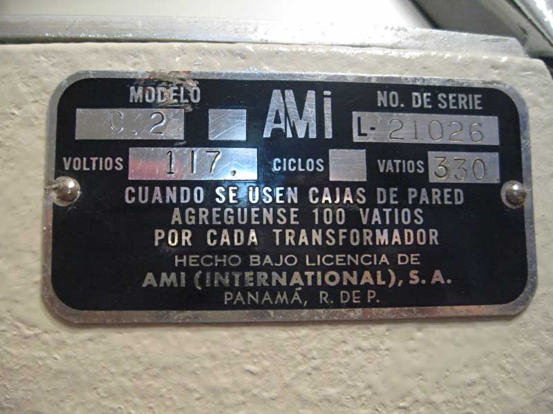 AMI C2 Continental Spanish ID plate