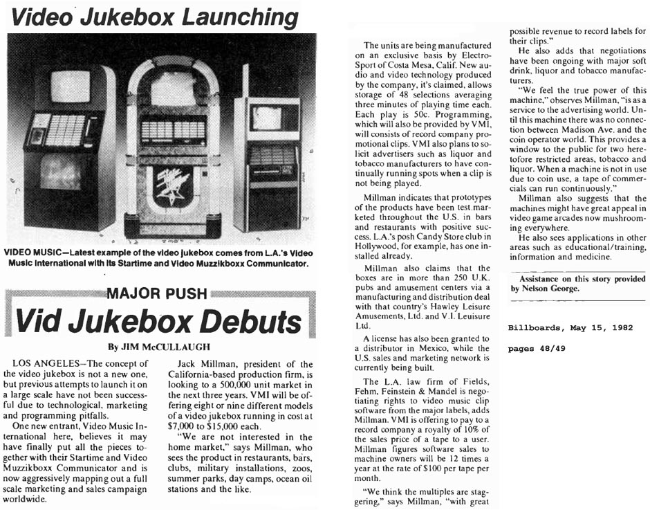 Music Video Box Jukebox Musikbox Startime VMI