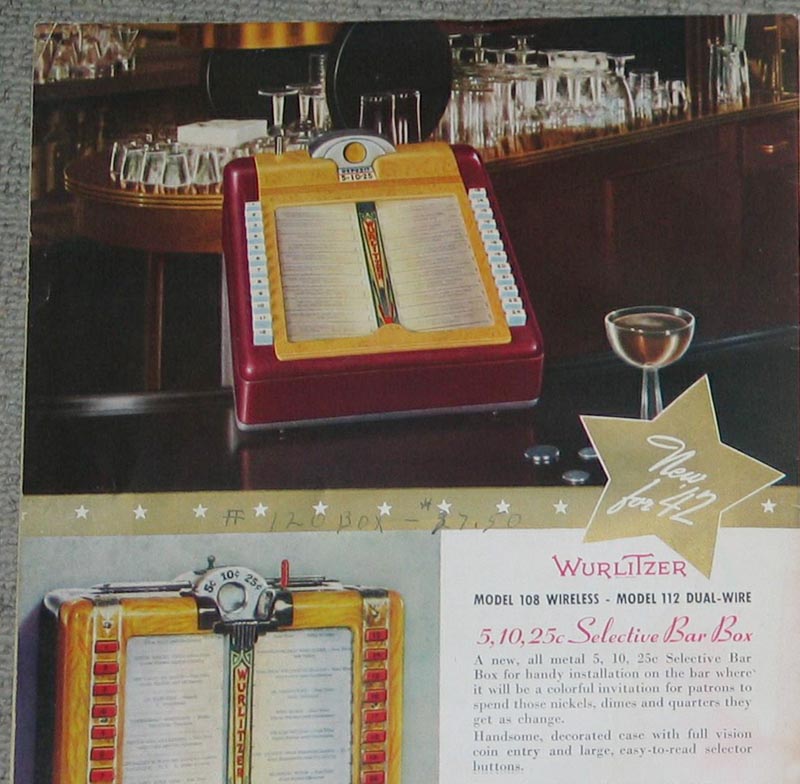 Wurlitzer 118 112  Barbox