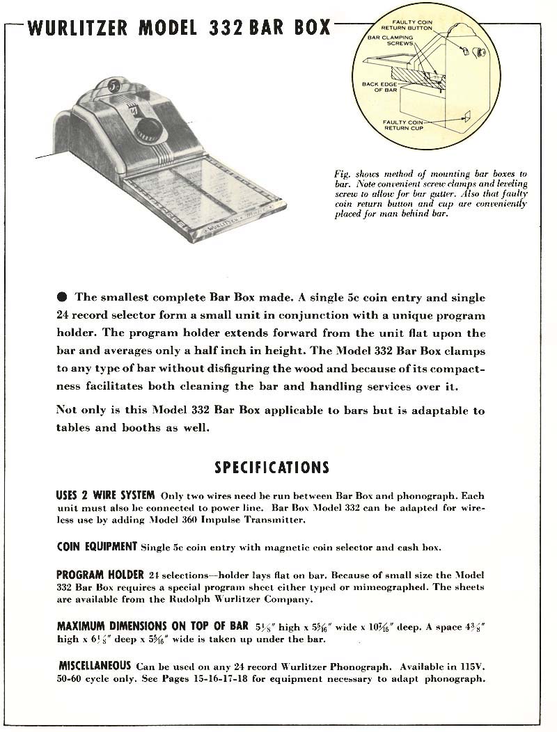 Wurlitzer 332 Barbox