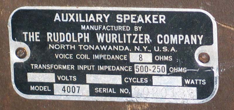 Wurlitzer 4007