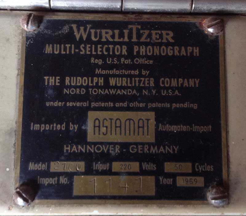 Wurlitzer 2100 Astamat