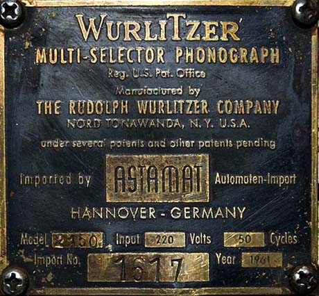 Wurlitzer 2150 Astamat