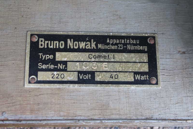 Bruno Nowak Apparatebau: Comet I