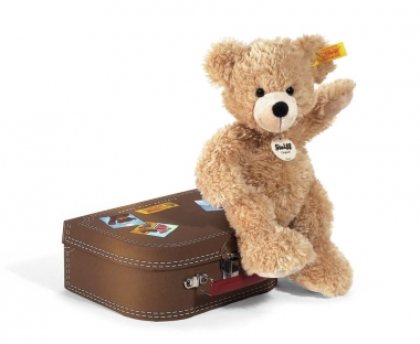 Fynn Teddy Bear with brown suitcase 