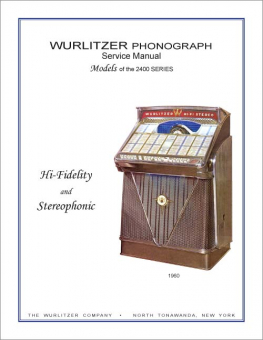 Service Manual Wurlitzer 2400 series 