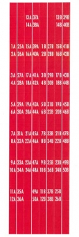 Title strip holder decal set 1A - 50B, red 