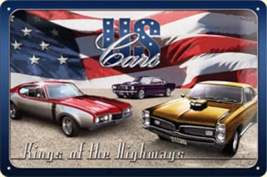 Blechschild "US Cars" 