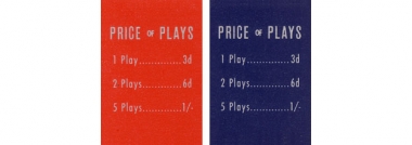 Pricing card, British 