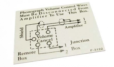 Decal for H-338 volume control 