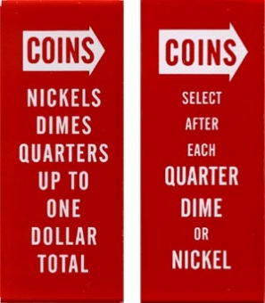 Instruktionsglas "Coins ..." 