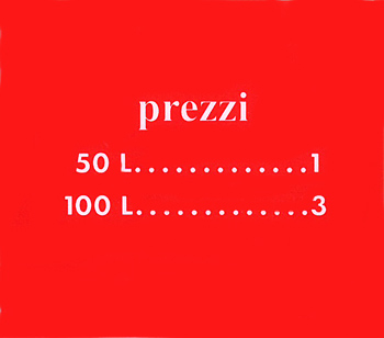 Pricing card "prezzi", orange 