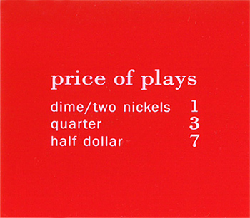 Pricing card "price of plays", US, orange 
