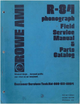 Field Service Manual Rowe/AMI R-84 
