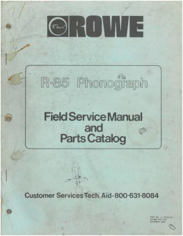 Field Service Manual Rowe/AMI R-85 