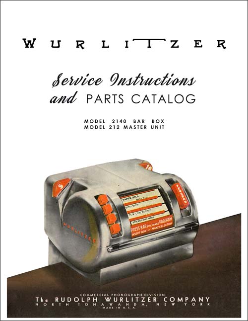 Service Manual Wurlitzer 2140 Bar Box 