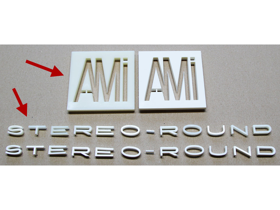 Inserts "AMI" and "Stereo-Round" in light diffuser 