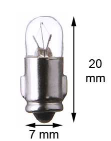 Ba7s miniature lamp 7V/0,7W 