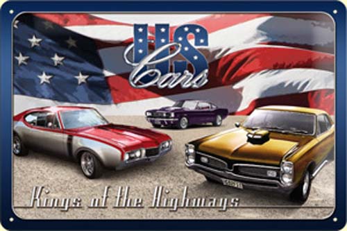 Blechschild "US Cars" 