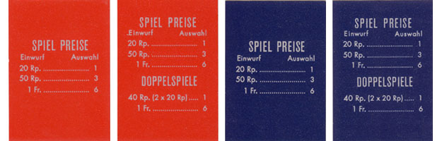Pricing card, Swiss 
