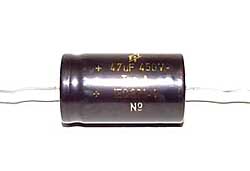 100 µF high voltage electrolytic capacitor 