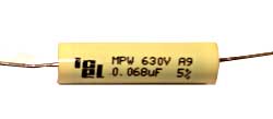 0,068 µF high voltage capacitor, axial 