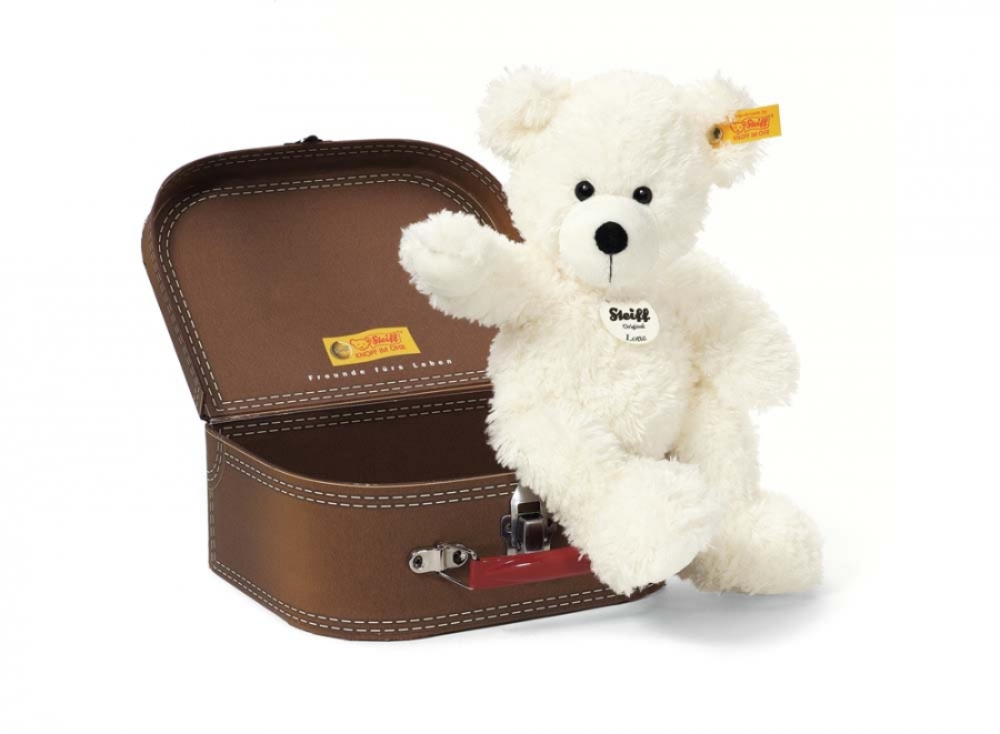 Lotte Teddy Bear with brown suitcase 