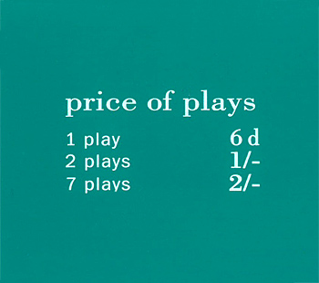 Pricing card "price of plays", GB, turquoise 