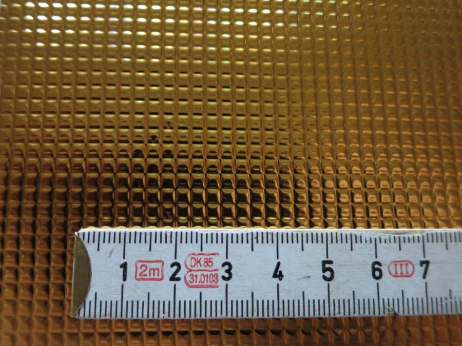 Deko-Folie Waffelmuster, gold, 3 x 3 mm 