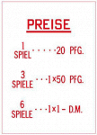 Price and instruction glasses, German - DM 