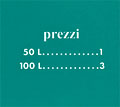 Pricing card "prezzi", turquoise 