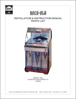 Rock-Ola 1452 Jukebox Manual Installation Service & Parts. AMR Deluxe Book 