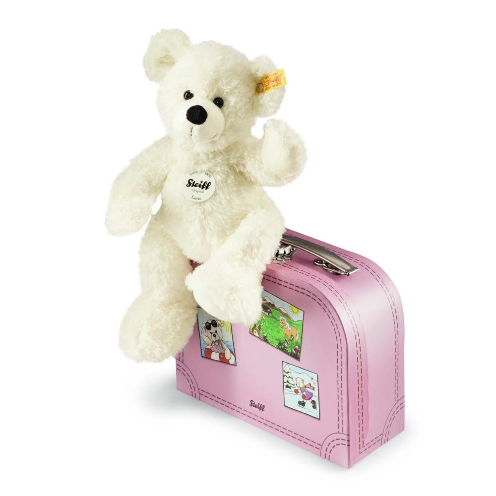 Steiff Authentic New Lotte Teddy Bear Pink Suitcase Set Plush